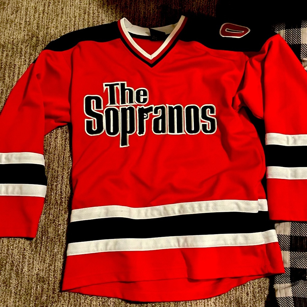 HBO Sopranos Hockey shirt, red white and black, NWOT, never worn